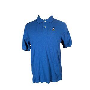 Disney Parks Men's Medium Blue Polo Shirt Mickey Mouse Embroidered Pique M
